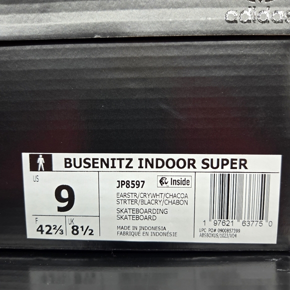 adidas Busenitz Indoor Men\'s Super Earth Strata Crystal White Shoes Size 9 New main image 4